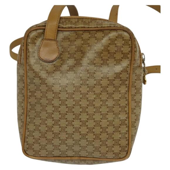 CELINE Macadam Canvas Shoulder Bag Pvc Beige Gold - Picture 3 of 12